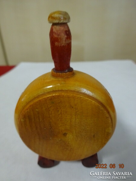 Wooden water bottle with Badacsony inscription. Its height is 6.8 cm. He has! Jokai.