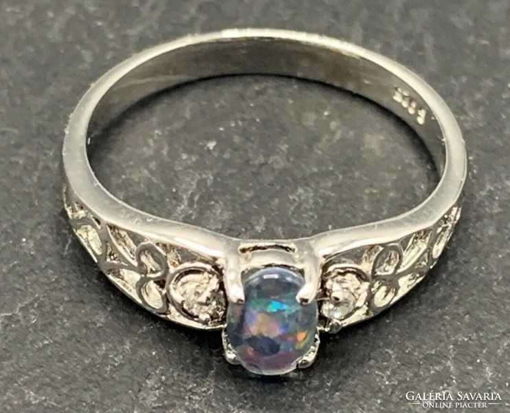 Opal gemstone/sterling silver ring, 925 - new 51 picimères