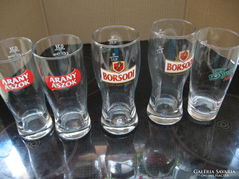5 3 dl retro Hungarian beer glasses