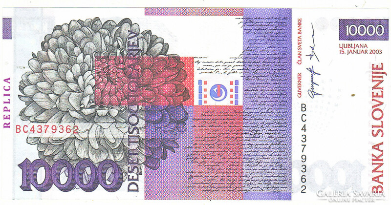 Szlovénia 10000 tolár 2003 REPLIKA UNC
