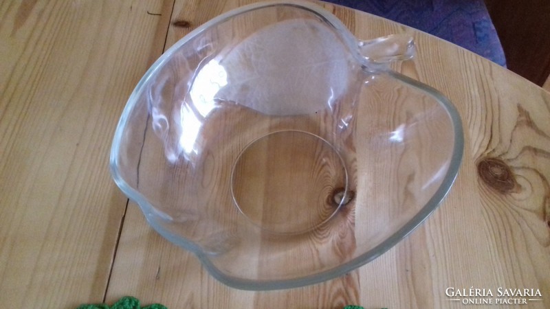 Glass bowl, halved apple, 22 x 22 x 8 cm xx