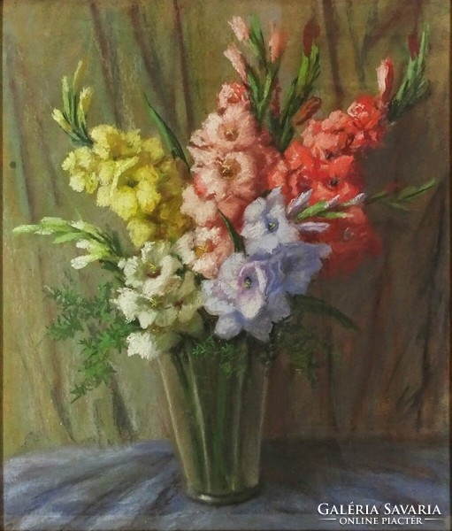 1L100 xx. Century Hungarian painter: still life with gladiolus