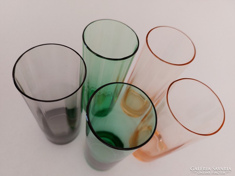 Retro színes pohár régi üvegpohár 5 db