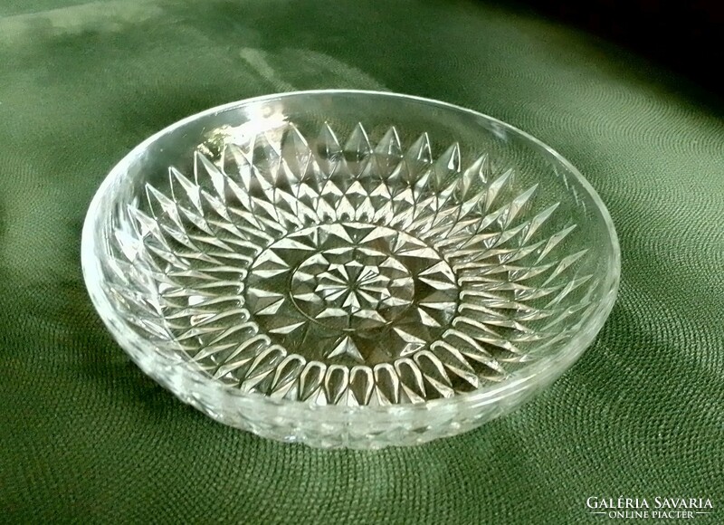 Vintage French cast crystal character glass serving bowl marked vereco france duralex 1960s