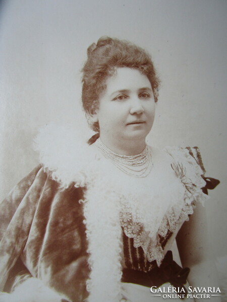 Cca 1895 noble noble lady lady Hungarian decor from Debrecen original marked contemporary photo Csengery Ida