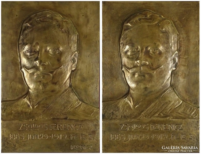 1L099 Koncz Antal : Zsoldos Ferenc bronz relief pár 93 x 63 cm