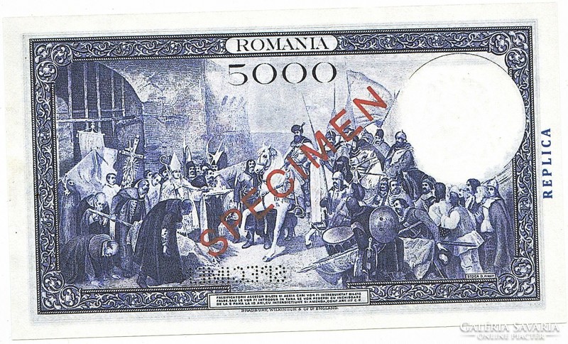 Románia 5000 lei 1931 MINTA REPLIKA UNC