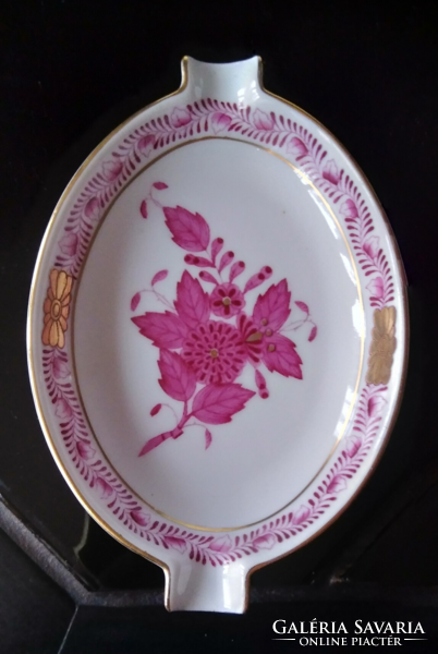 Antique Herend hand-painted purple Appony pattern ashtray, ashtray