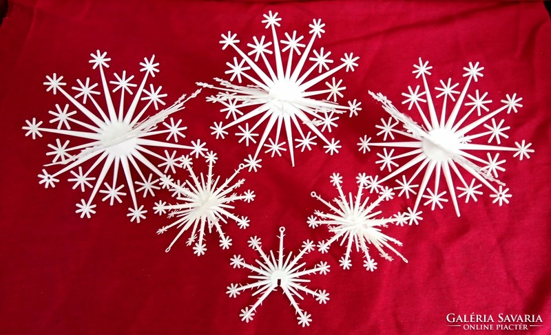 Retro plastic star Christmas tree ornaments together 8-13cm