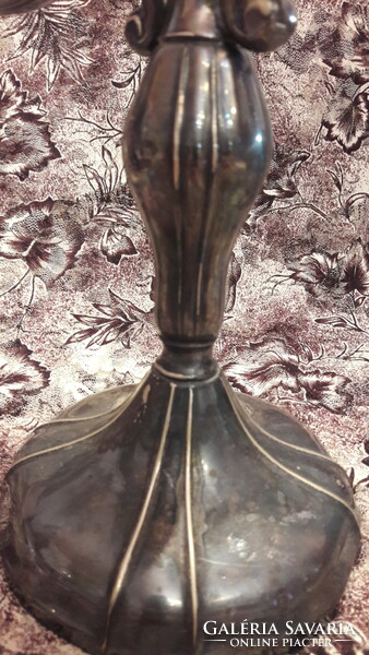 Antique silver-plated candle holder (l3085)