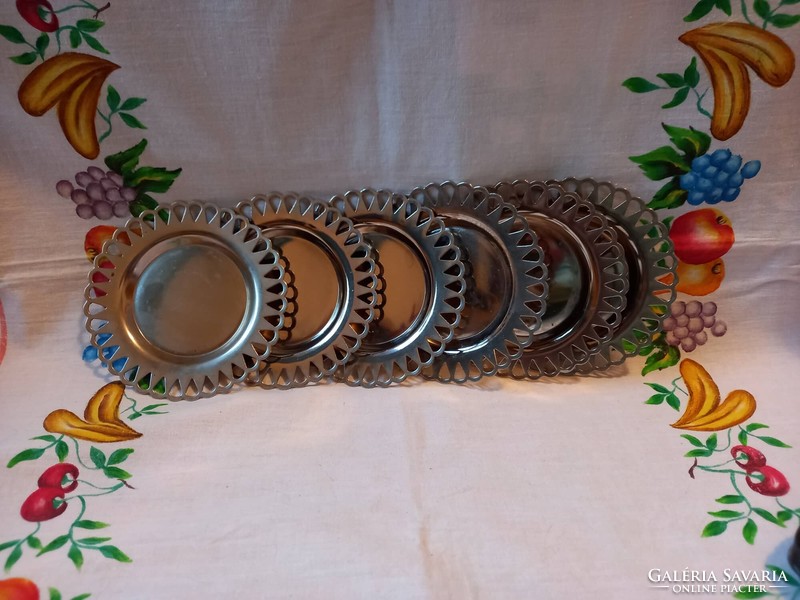 6 metal cup coasters