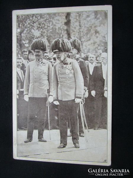 1914 contemporary photo of Habsburg king Franz Josef, heir to the throne Franz Ferdinand - newspaper photo