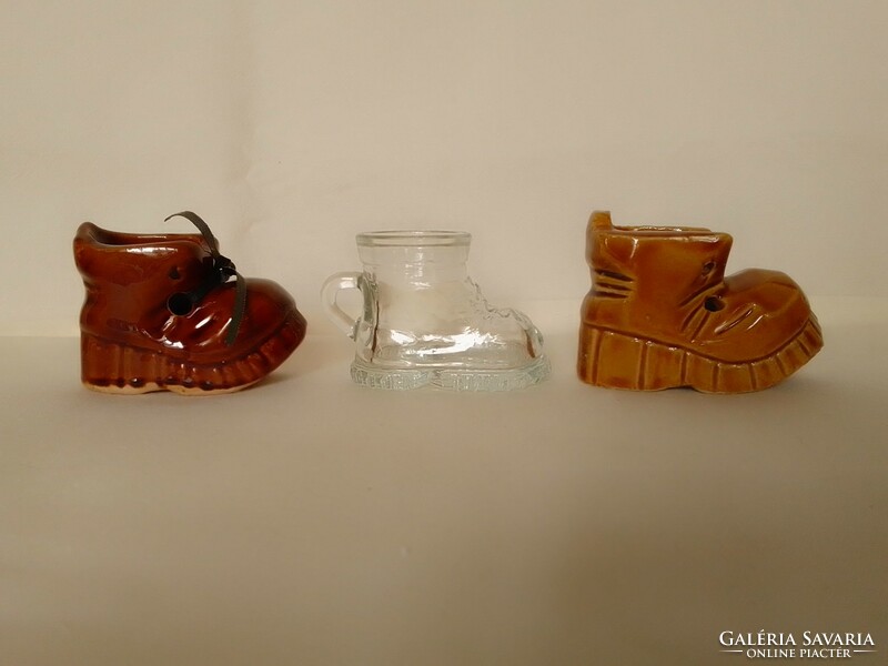 5 Pieces colorful blue brown fun glazed porcelain mini boots glass shoes nipp display case cactus pot
