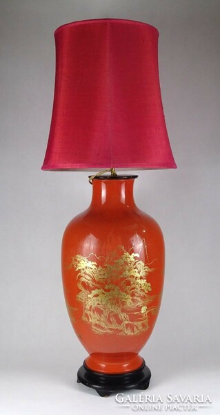 1L114 gold-painted wooden body old oriental lacquer lamp table lamp 80 cm