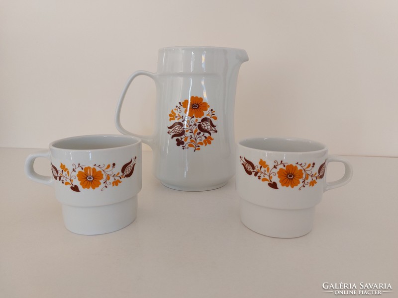 Retro lowland porcelain floral jug mug tea cup 3 pcs