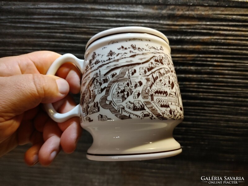 Hollóháza porcelain Székesfehérvár beer mug