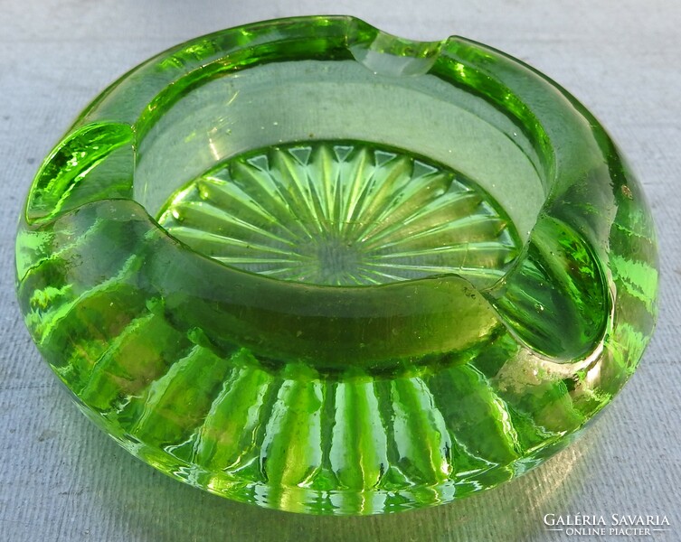 Green crystal ashtray - ashtray