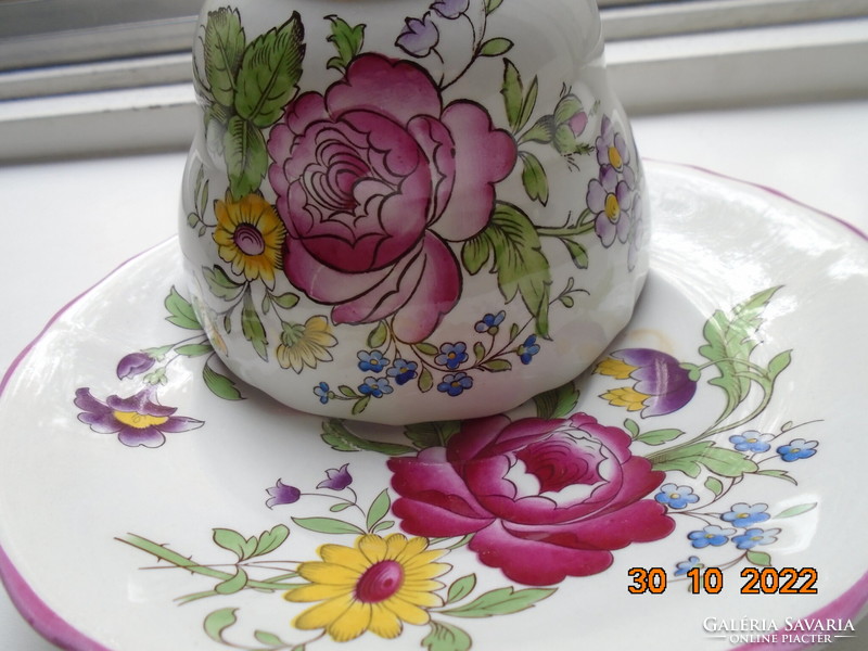 Spode marlborough sprays with a spectacular large floral pattern teacup coaster