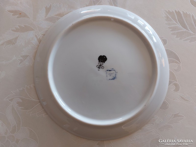 Hollóházi Szász Endre porcelán falidísz pillangós falitányér dísztányér 15.5 cm