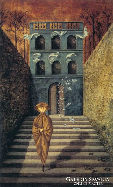 Remedios varo breakup reprint print, nun monastery convent surrealist painting allegory
