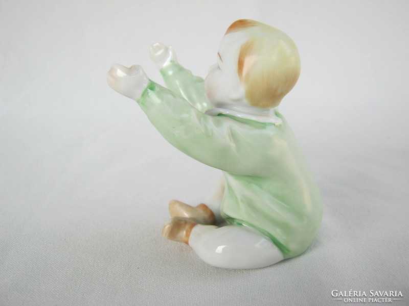 Retro ... Zsolnay porcelain figurine of a child asking for a nap