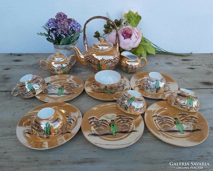 Eggshell geisha coffee set cup sugar holder cream collector's beautiful pieces.