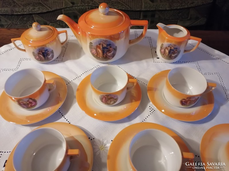 Drasche lyceum glazed tea set with zsolnay motif