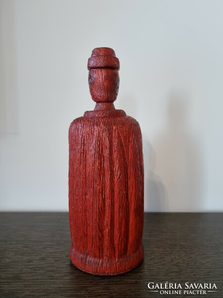 Artistic carving, wooden sculpture shaping a shepherd ('60s/'70s)