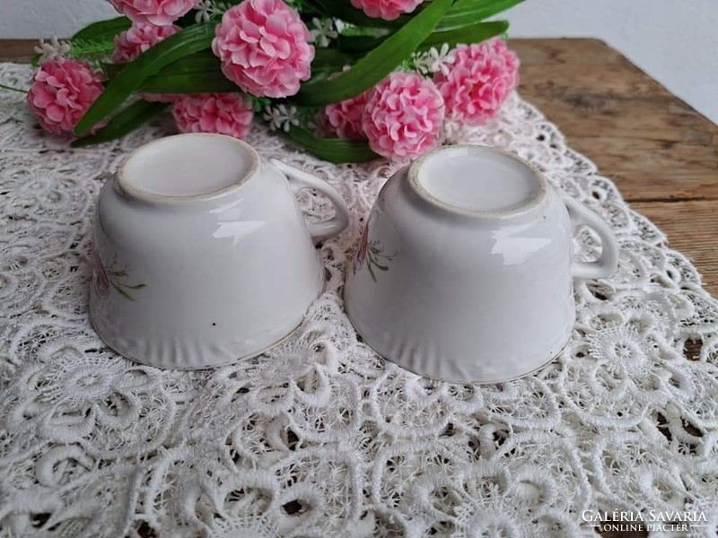 Gyönyörű ritka  antik porcelán virágos komabögre teáscsésze csészék komacsésze Gyűjtői szépség