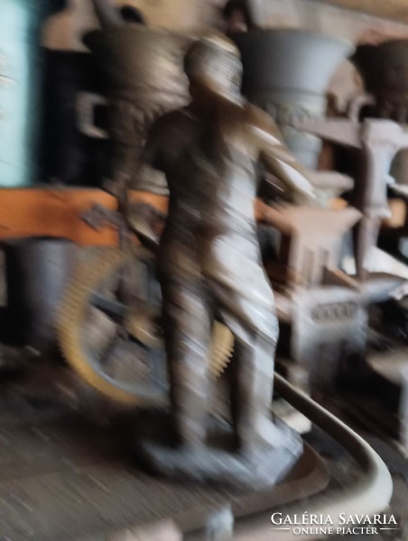 Ritka Ganz Ábráhám Bronz szobra  Gépgyári Ganz ipari Loft Emlék szobor gyűjteményből Industrial