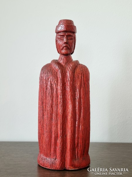 Artistic carving, wooden sculpture shaping a shepherd ('60s/'70s)