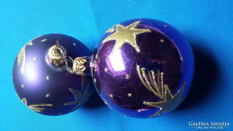 Két régi üveg gömb karácsonyfadísz