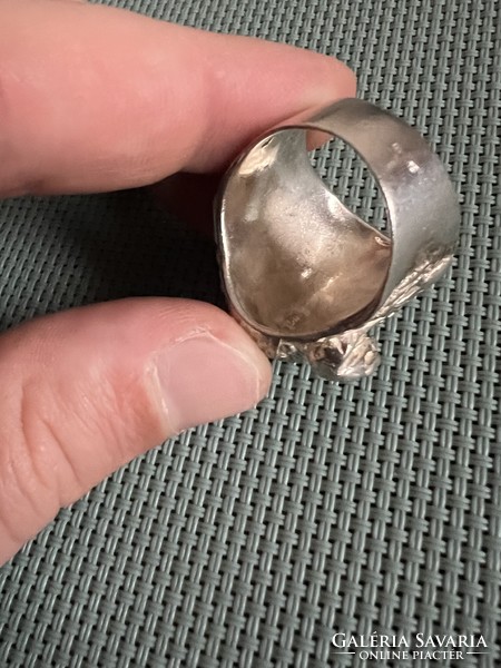 Eagle snake silver ring motorcycle