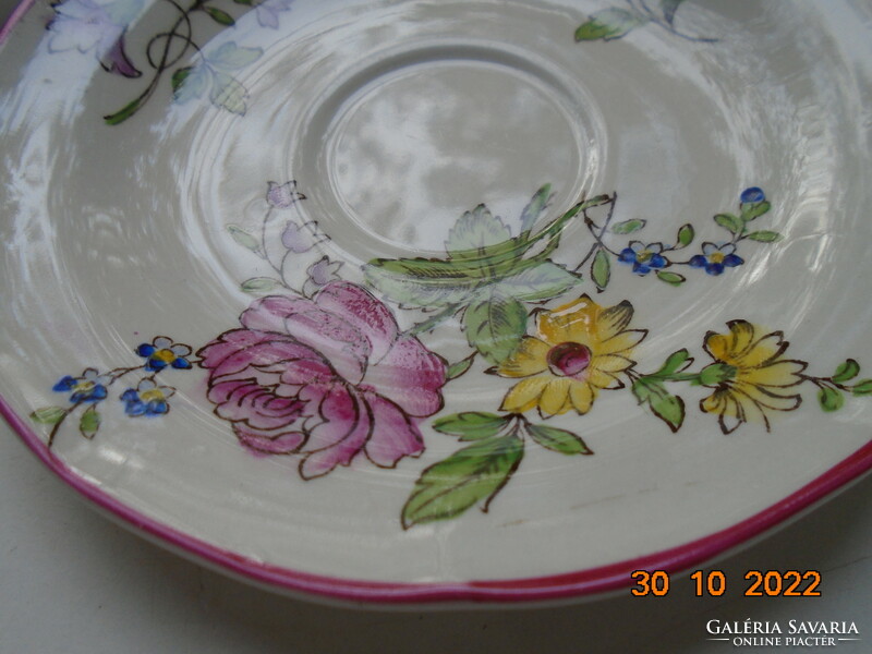 Spode marlborough sprays with a rich floral pattern with a coffee cup coaster