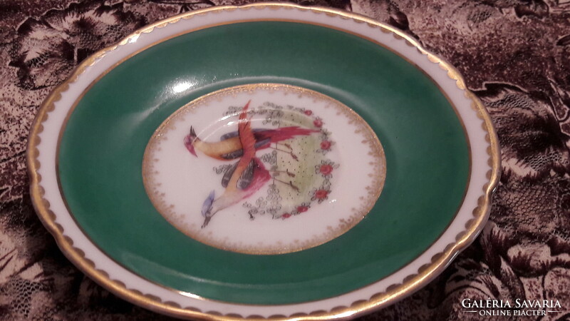 Antique bird porcelain tea cup with saucer (l3075)