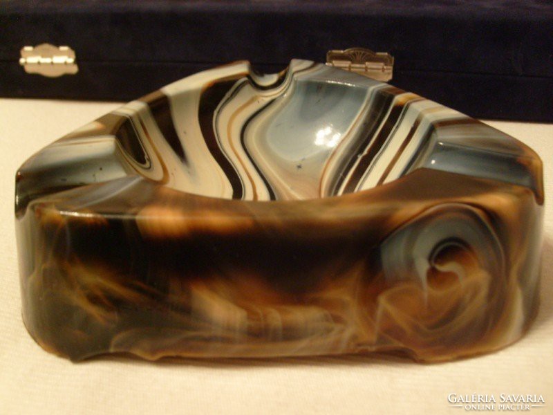 Art deco artistic luxury ashtray made of multilayer glass ceramics rarity changing color
