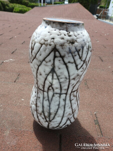 Mid Century nagy iparművészeti mázas kerámia váza
