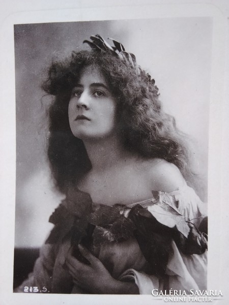 Antik angol fotólap/képeslap hölgy, színésznő(?) 1900-as évek eleje