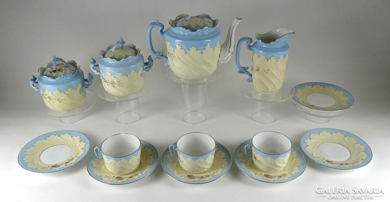 1L179 antique pale blue porcelain tea set