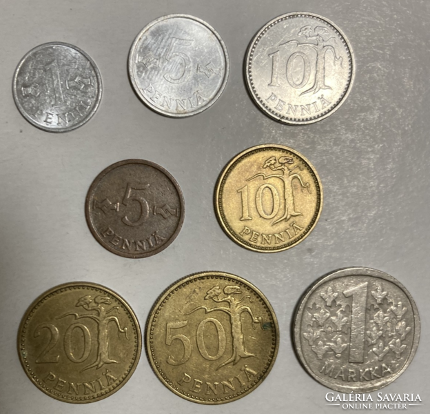 Finland (Suomi) (1963 - 2001) 1, 2, 5, 10, 20, 50 penni-1 mark (t-44)