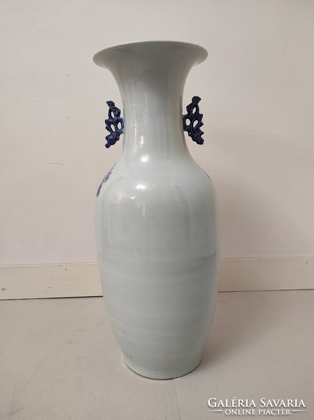 Antik kínai porcelán nagy növény motívumos kék váza 561 5999