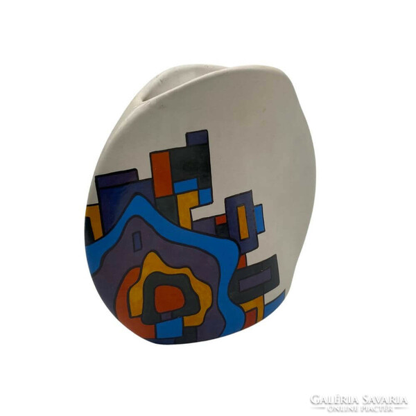 Hundertwasser style ceramic vase