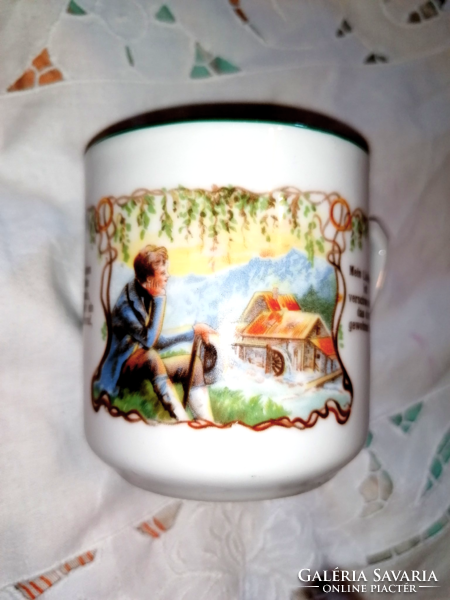 Old love memory mug, Karsbad porcelain