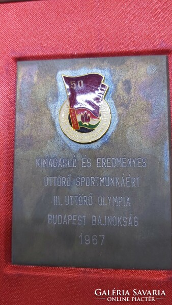 For outstanding and effective pioneering sports work iii. Groundbreaking Olympia Budapest Championship 1967