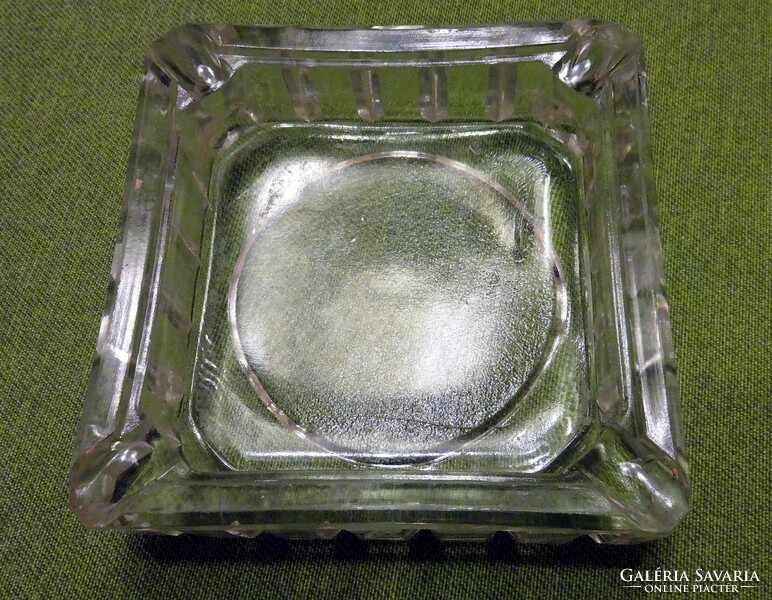 1 square thick glass ashtray