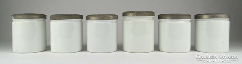 1L185 Antik BARCSAY SZEGED gyógyszertári porcelán patika tégely 6 darab