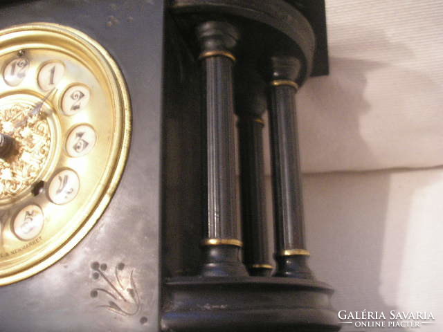 1882 es számlapos Kandalló 6 oszlopos gránit óra hozzá +1-db Usa Ansonia clock szerkezet