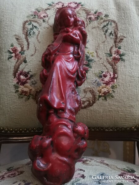 Viasz Madonna, Mária a kisdeddel, puttó, angyal, 40 x 10 x 6 cm