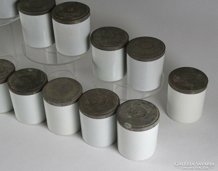 1L188 Antik BARCSAY SZEGED gyógyszertári porcelán patika tégely 23 darab