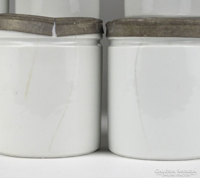 1L187 Antik BARCSAY SZEGED gyógyszertári porcelán patika tégely 8 darab
